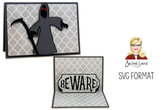 A2 Pop-up Grim Reaper Card: Halloween 3D SVG for Bold Brand Visuals