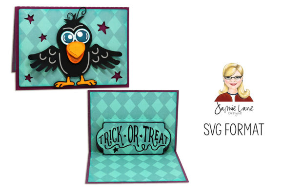 A2 Pop-Up Raven Card: 3D SVG for Halloween Branding
