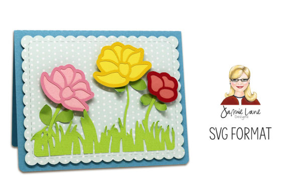 A2 Stitched Flower Card: 3D SVG Elegance for Local Brand Packaging & Visual Identity