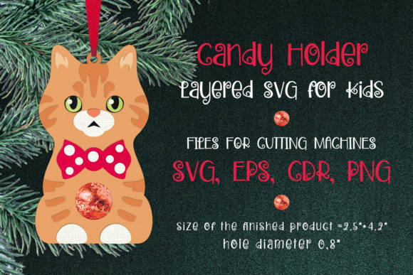 British Cat Christmas Ornament Template: A 3D SVG for Festive Branding