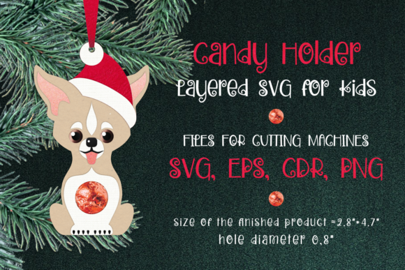 Chihuahua Christmas Ornament 3D SVG for Festive Digital Products