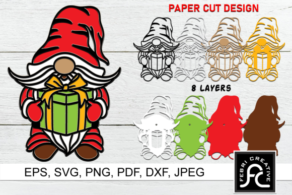 Christmas Gnome SVG 3D Layered Gnome Brings Festive Charm to Local Branding Projects