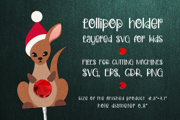 Christmas Kangaroo 3D SVG Lollipop Holder for Crafters & Etsy Sellers