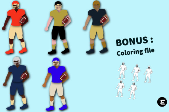 Football Players SVG: 3D Design for Versatile Merch & Printable Shapes