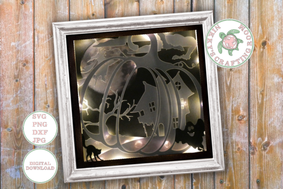 Halloween Pumpkin 3D Shadow Box Template for Crafters & Etsy Sellers