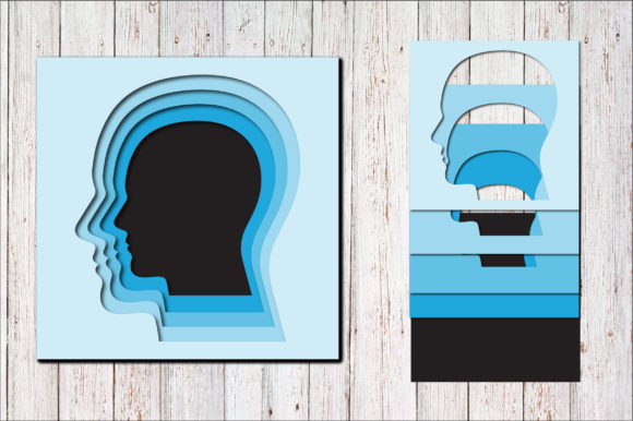 Human Head Illusions 3D SVG Shapes for Crafters & Etsy Sellers