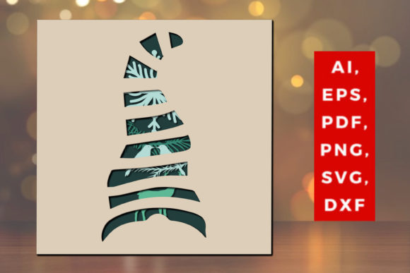 Layer Cut Christmas Gnome 3D SVG: Festive Charm for Local Branding
