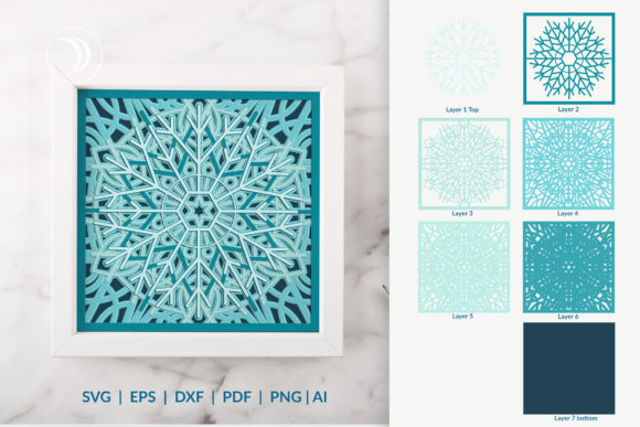 Layered Christmas Snowflake 3D SVG: Festive Flair for Local Branding