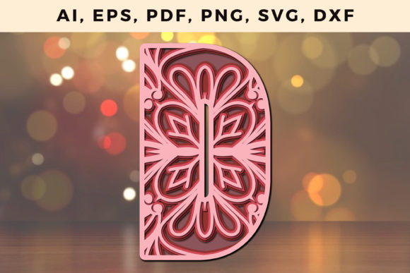 Layered D Letter 3D Mandala SVG: A Unique Shape for Visual Storytelling