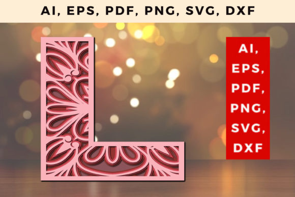 Layered L Letter Mandala 3D SVG for Local Business Branding