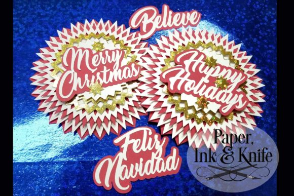 Merry Christmas 3D SVG Ornament for Christmas Craft Sellers