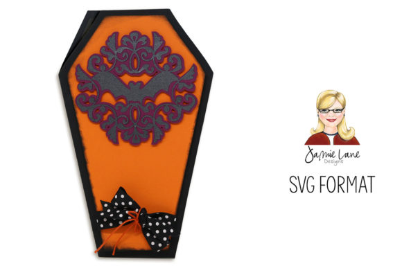 Ornate Bat Coffin Card: A 3D SVG Shape for Festive Branding and Seasonal Packaging