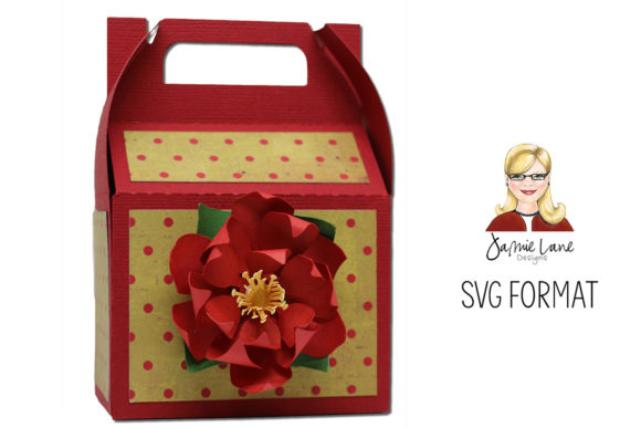 Poinsettia Gable Box: A Festive 3D SVG for Christmas Content Design