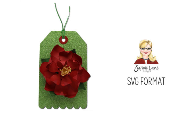 Poinsettia Gift Tag: A Festive 3D SVG for Local Branding and Paper Flowers Projects