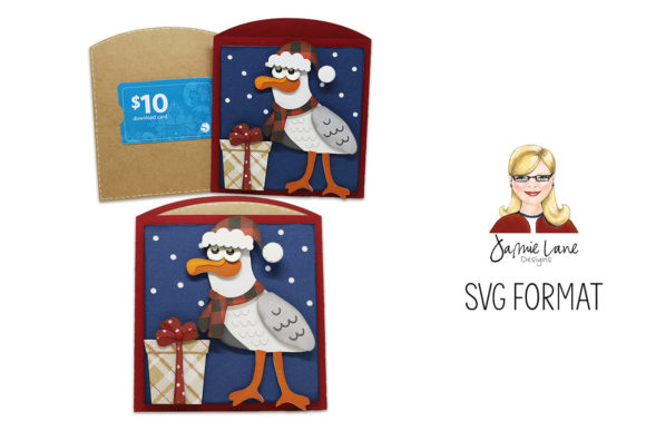 Seagull Gift Card Envelope: A 3D SVG Christmas Design for Real Client Projects