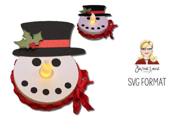 Snowman Tealight 3D SVG for Christmas Craft Sellers