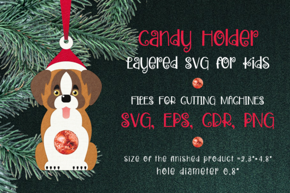 St. Bernard Dog Christmas Ornament Svg