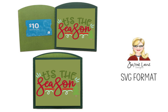 Tis the Season Gift Card Envelope: Festive 3D SVG for Christmas Branding