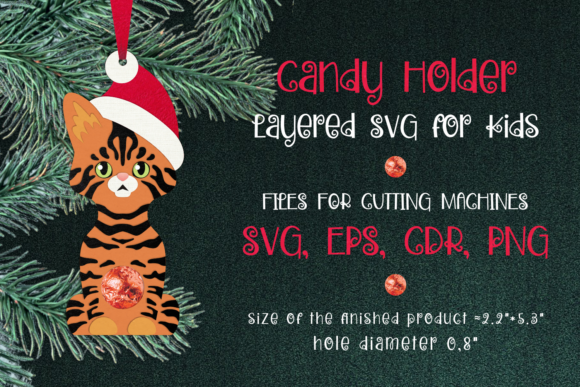 Toyger Cat Christmas Ornament 3D SVG Design – Festive Charm for Small Business Branding