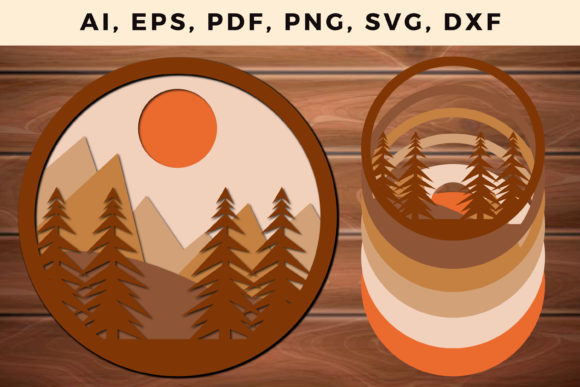Wall Art 3D for Cutting, Layer Mountain SVG – A Shadow Box Design with Dimensional Appeal