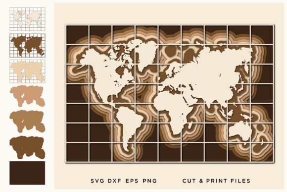 World Map SVG Layers: A Versatile 3D Design for Global-Themed Branding